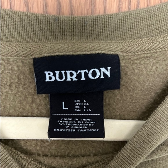 Burton Men’s Olive Green Sweatshirt - Picture 2 of 3